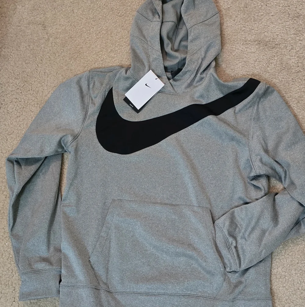Nike Dri-fit Grey Hoodie & Joggers Set with Black Swoosh - Picture 2 of 6